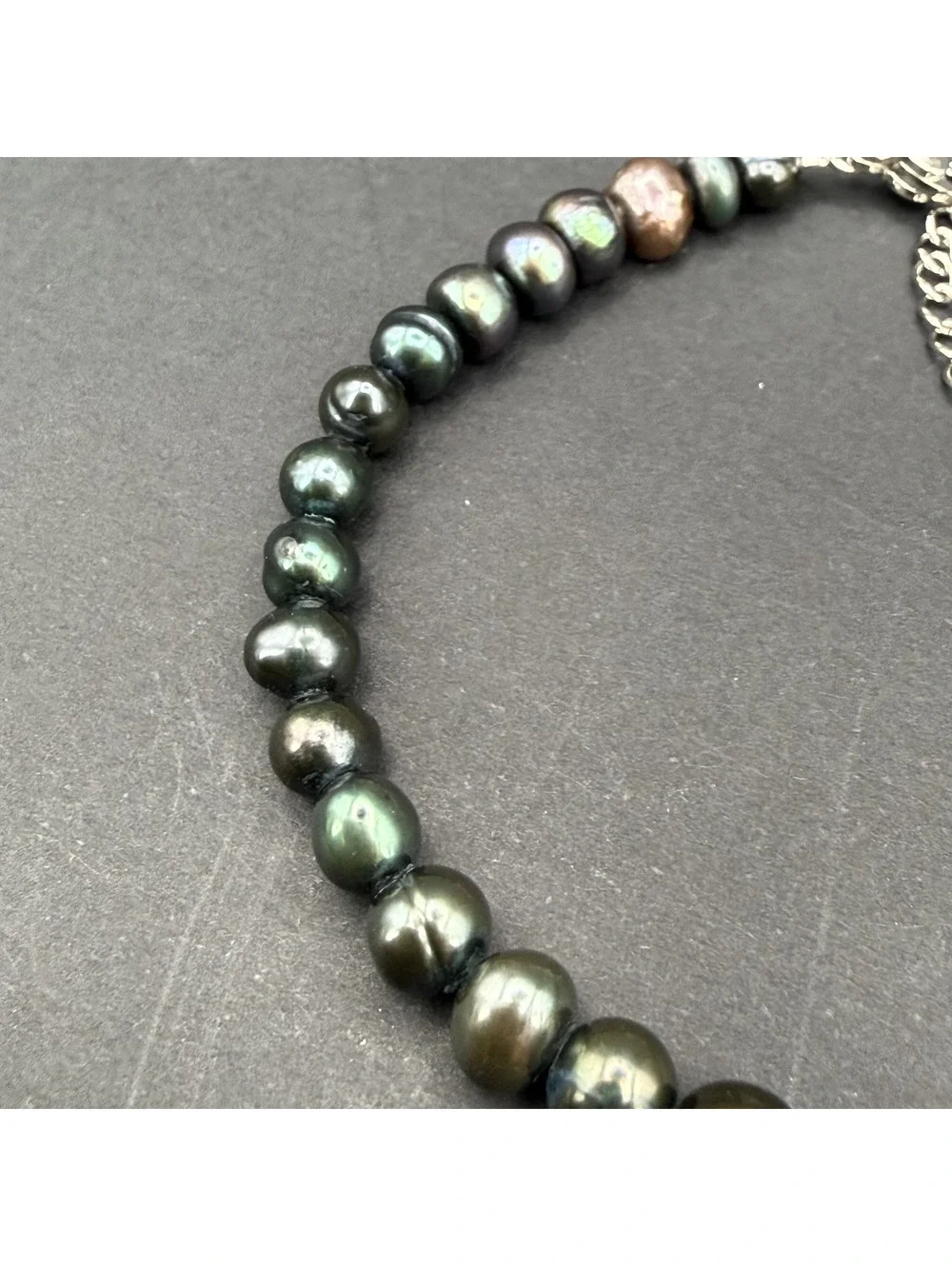 candy+clover oil slick natural pearl bracelet